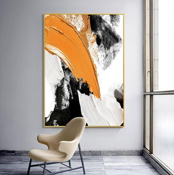  abstrakt - Pinsel abstrakt orange von Palettenmesser Wandkunst Minimalismus
